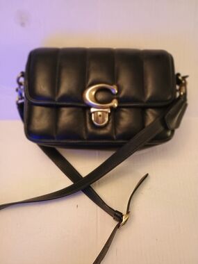 Coach Studio Quilted Leather Shoulder Bag in Black